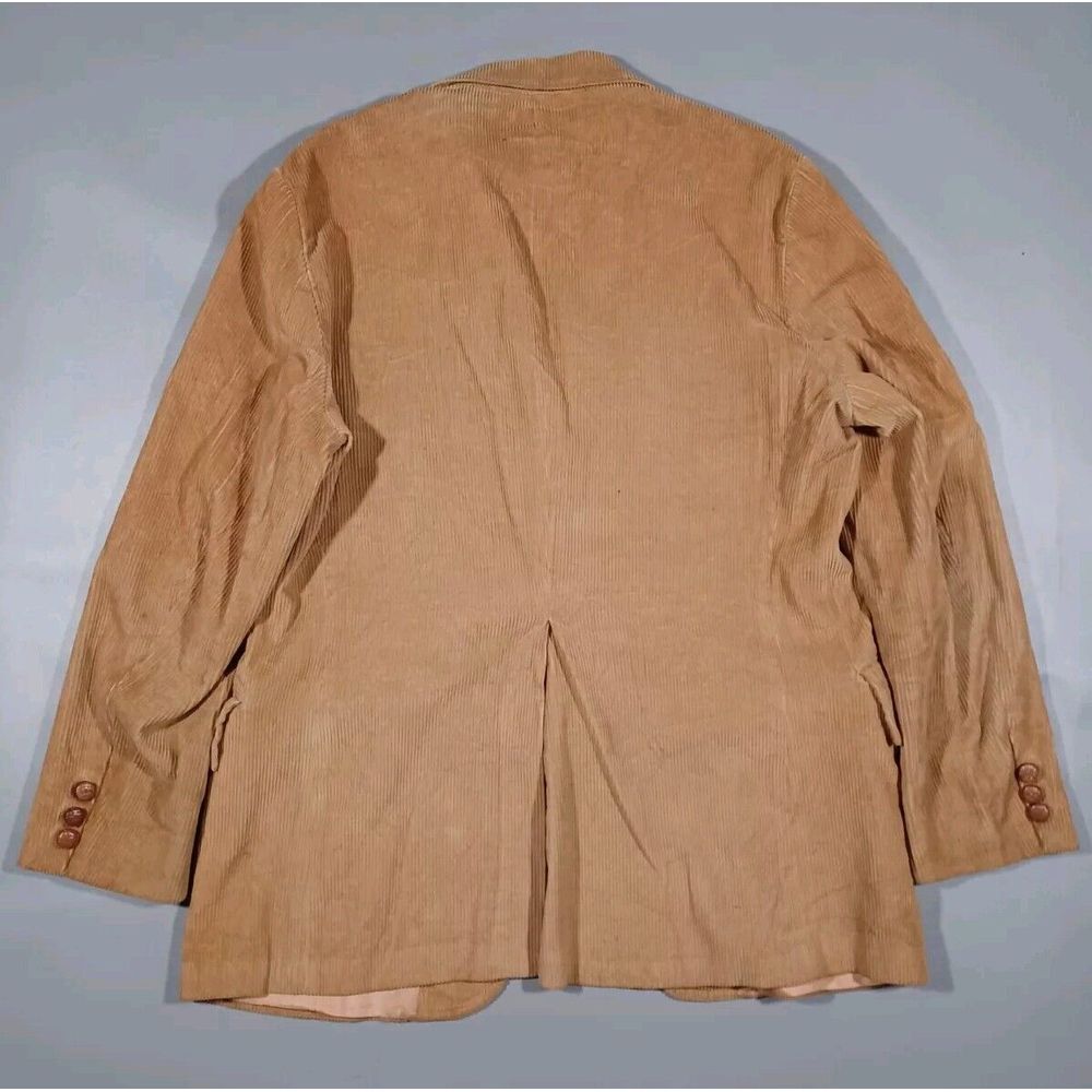 JC Penney Blazer Mens 44 R Brown‎ Corduroy Jacket 2 Button Vintage - Picture 7 of 7